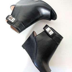 Givenchy Shark-Lock Wedge Bootie, Black 37.5 NWD